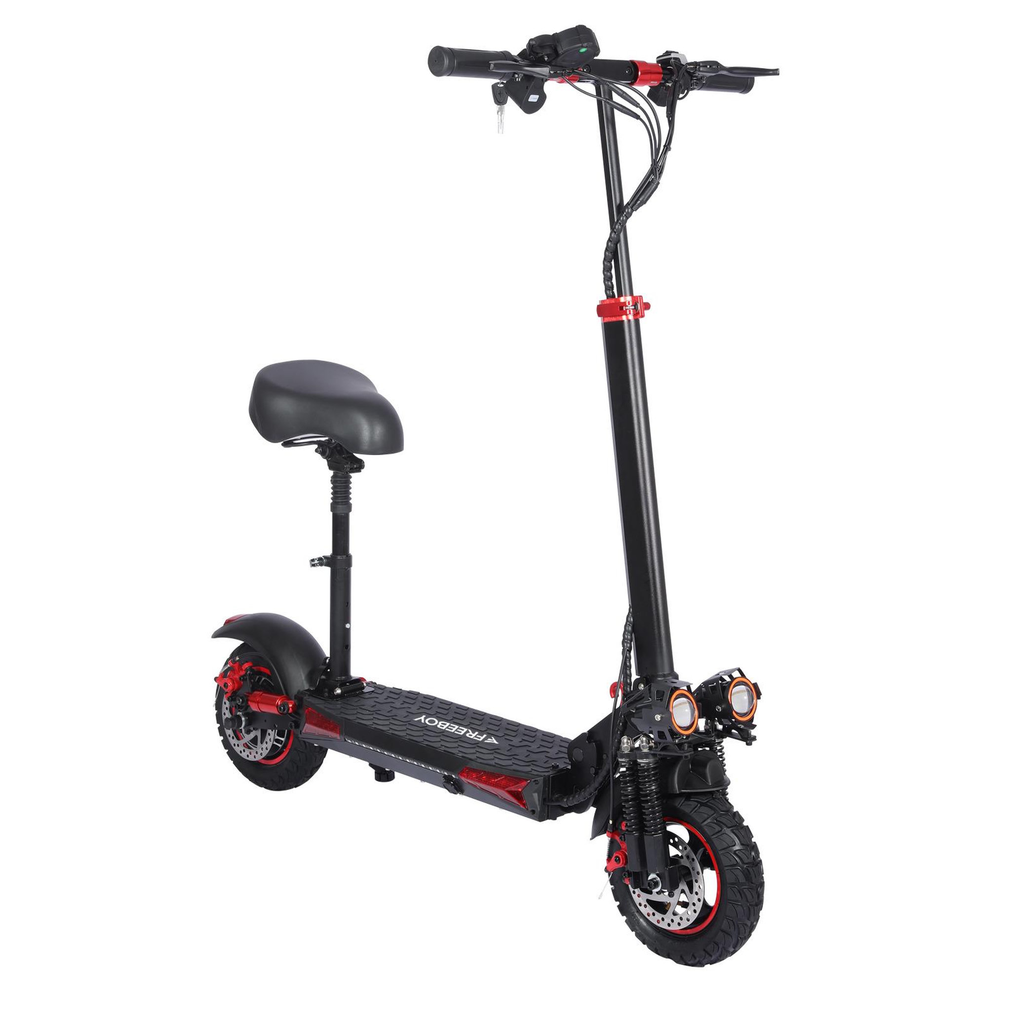 Voir la diapositive 3 : FREEBOY Trottinette électrique freeboy j11max, pneus tout-terrain 11 pouces, double suspension, noire