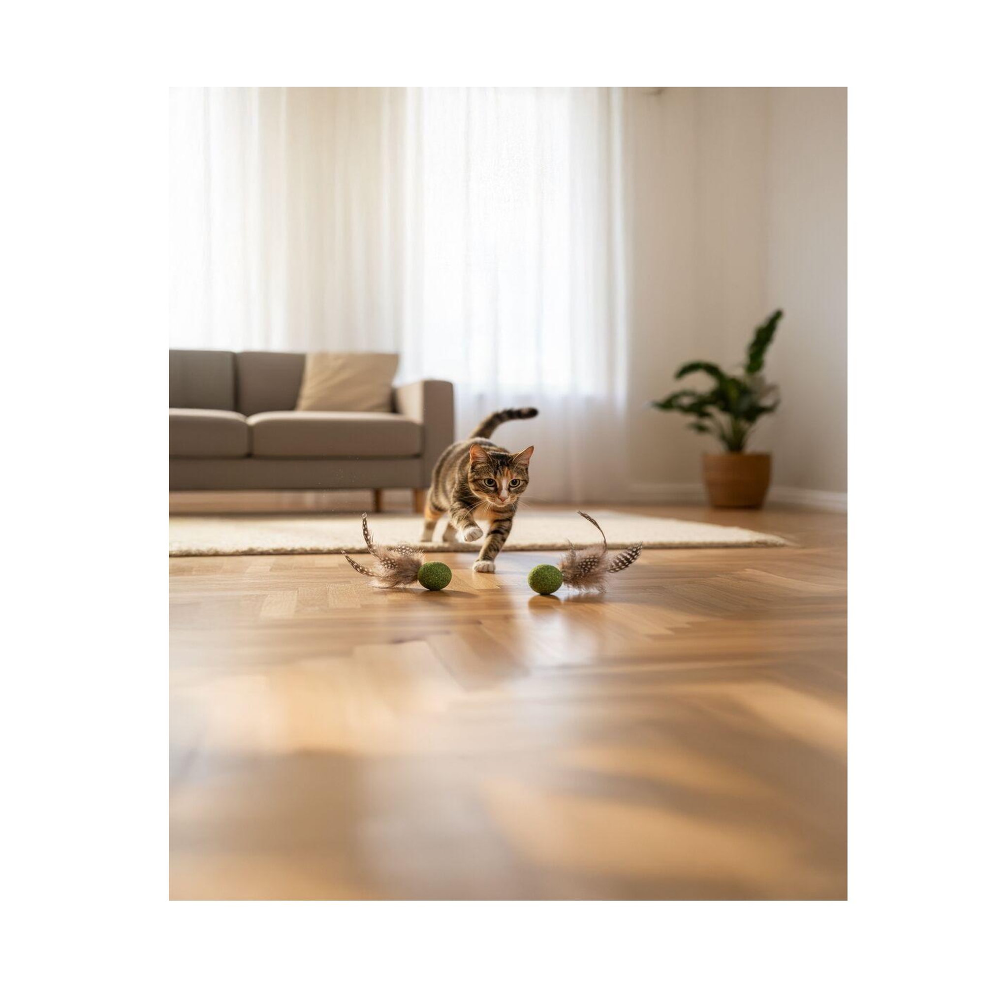 Voir la diapositive 4 : Eden Jouets pour chat katti balle de cataire avec plumes