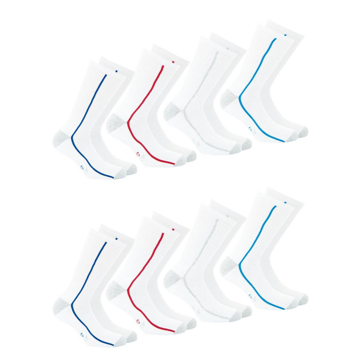 Athena Lot de 8 paires de chaussettes de sport mi-hautes