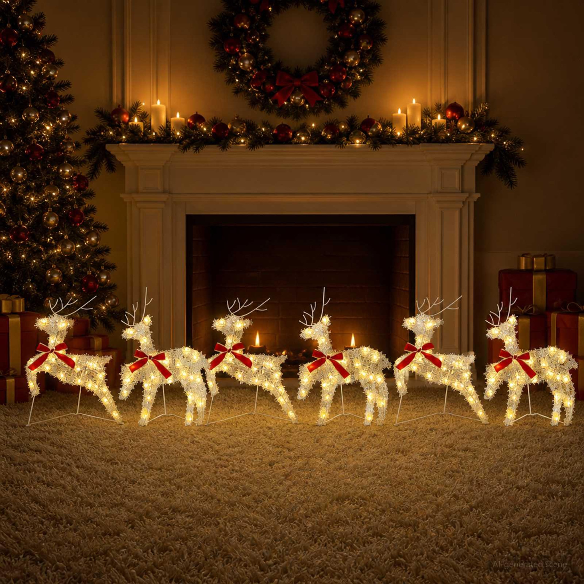 Voir la diapositive 2 : VIDAXL Renne de Noël 6 pc 120 LED Blanc chaud