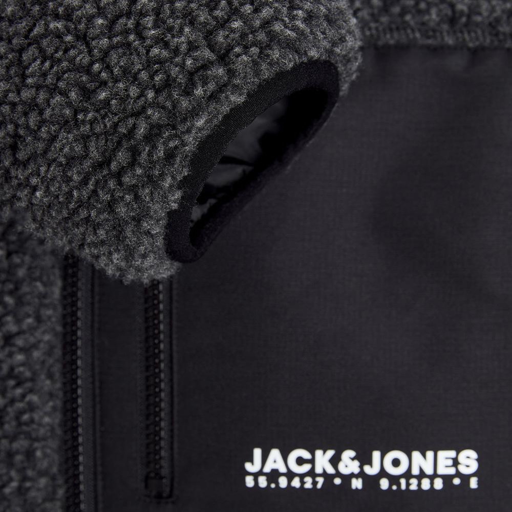 Voir la diapositive 2 : Jack & Jones Veste Sherpa Grise Homme Jack & Jones Esterbro Teddy