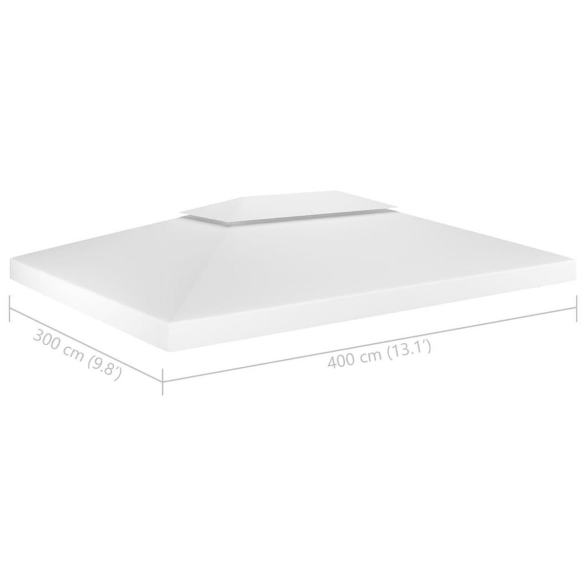 VIDAXL Toile de toit de belvedere 2 niveaux 310 g/m^2 4x3 m Blanc