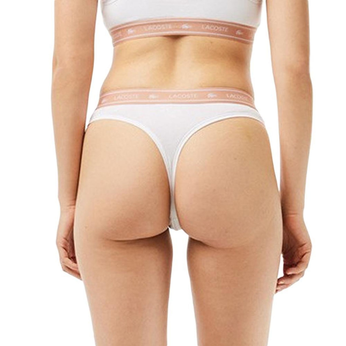 Lacoste Tanga Blanc/Rose Femme Lacoste More