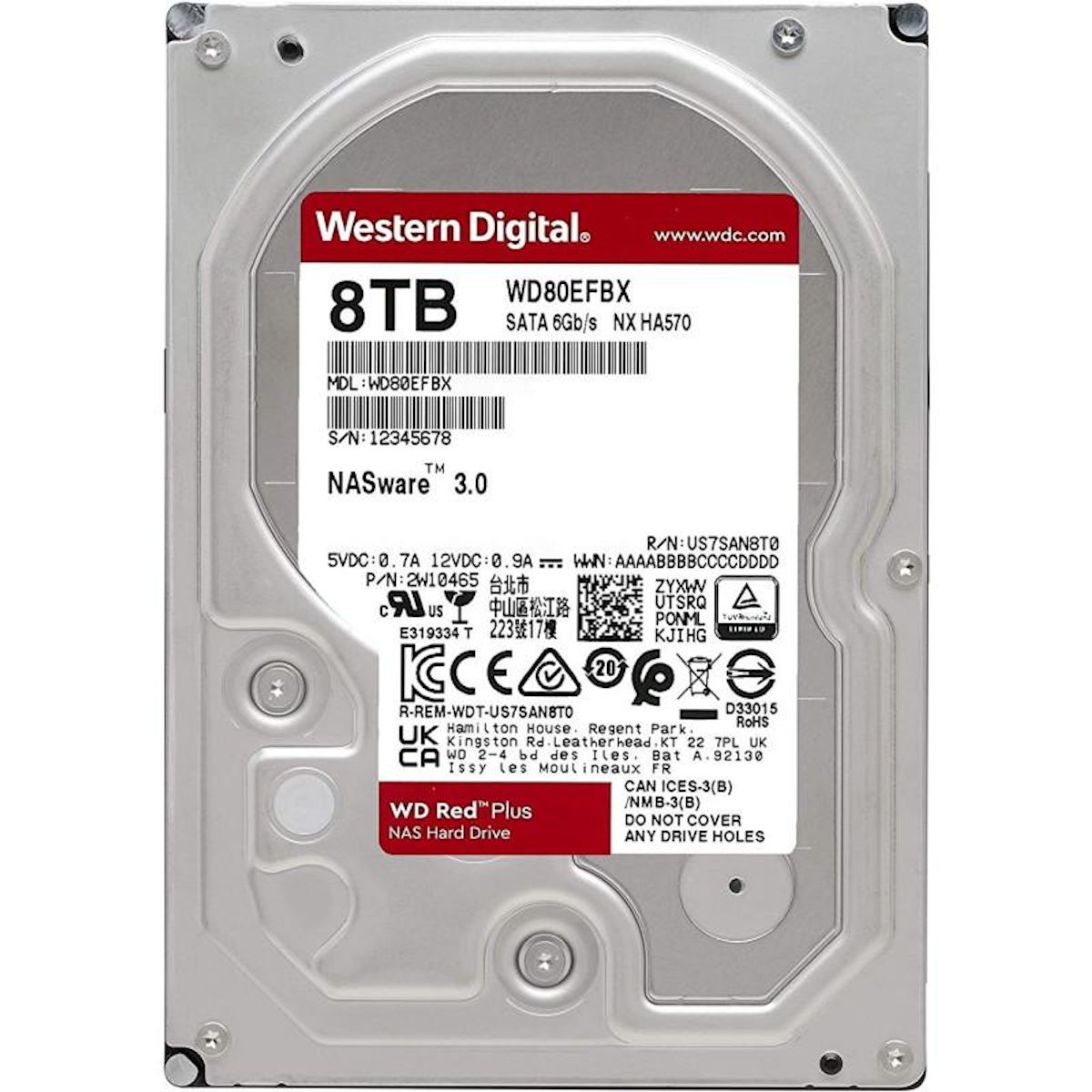 Western Digital HDD 8TB RED WD WD80EFBX