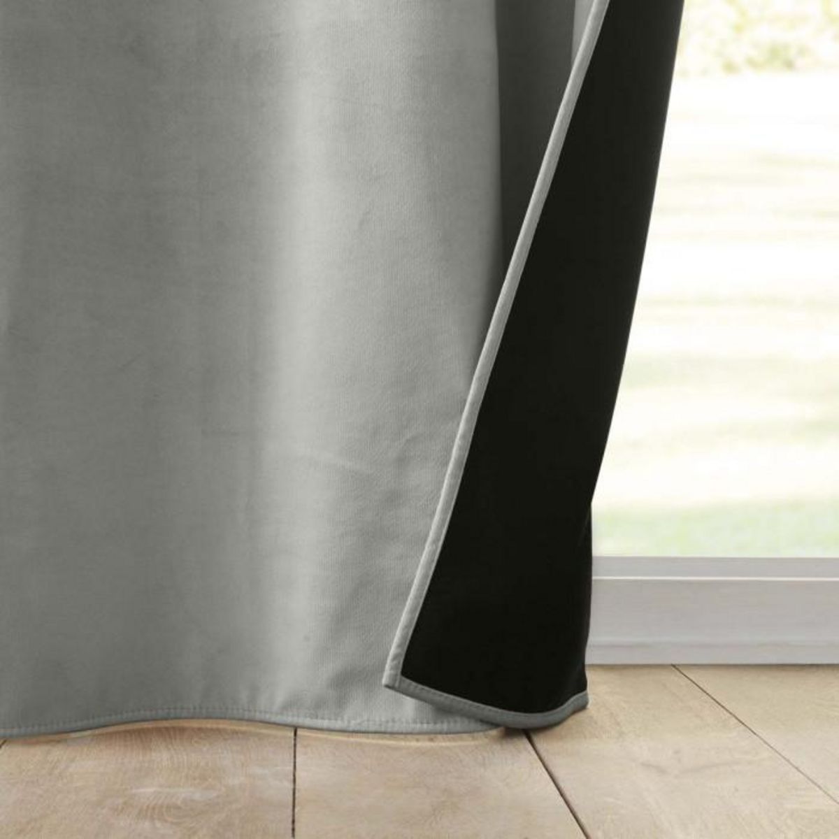 Paris Prix Rideau Isolant Velours  Polarchic  140x260cm Gris