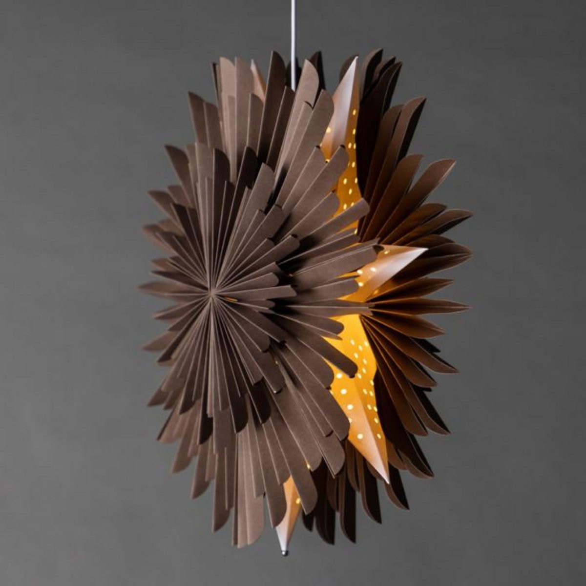 Paris Prix Lampe Suspension Design  Selen  46cm Marron