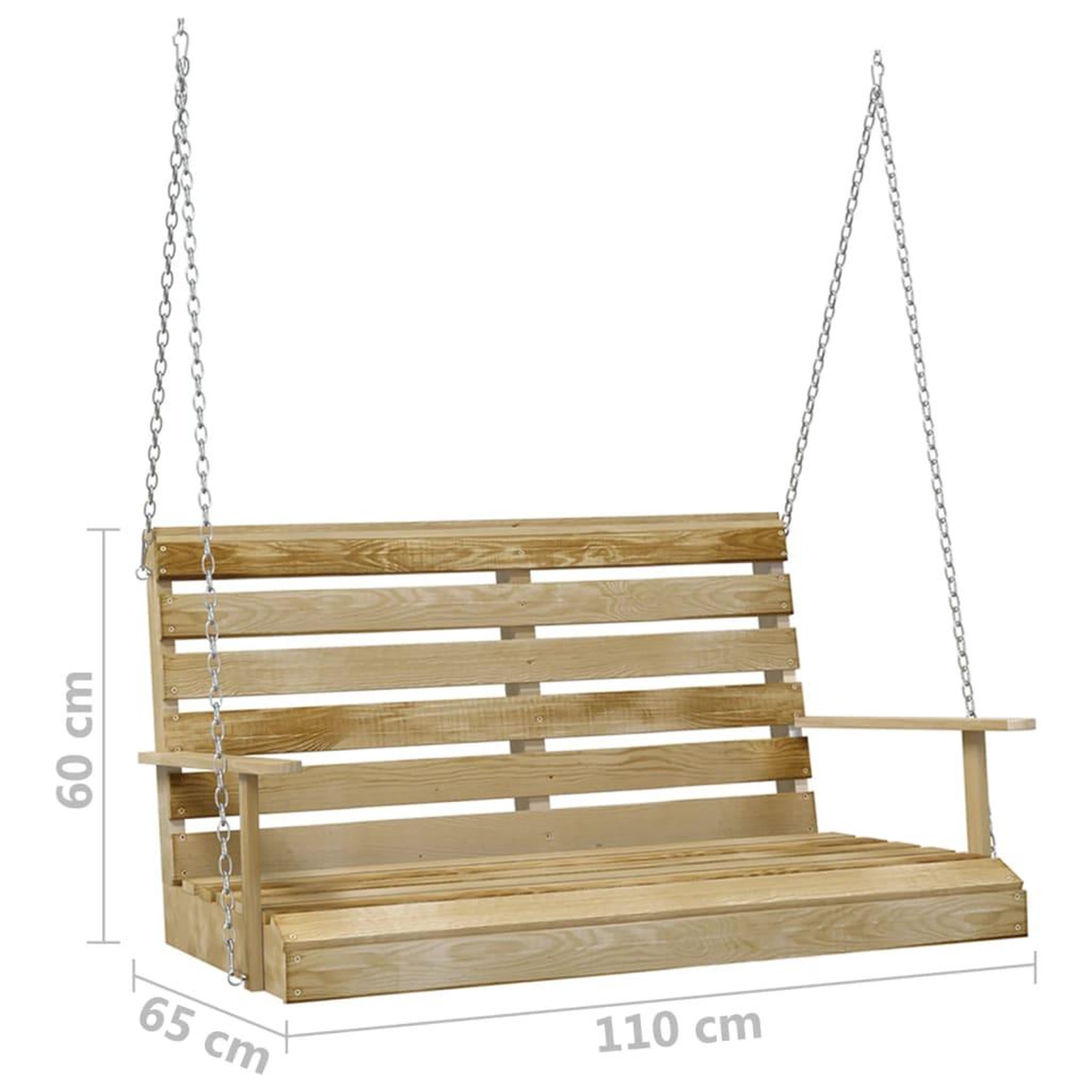 Voir la diapositive 6 : VIDAXL Balancelle 110 cm bois de pin impregne