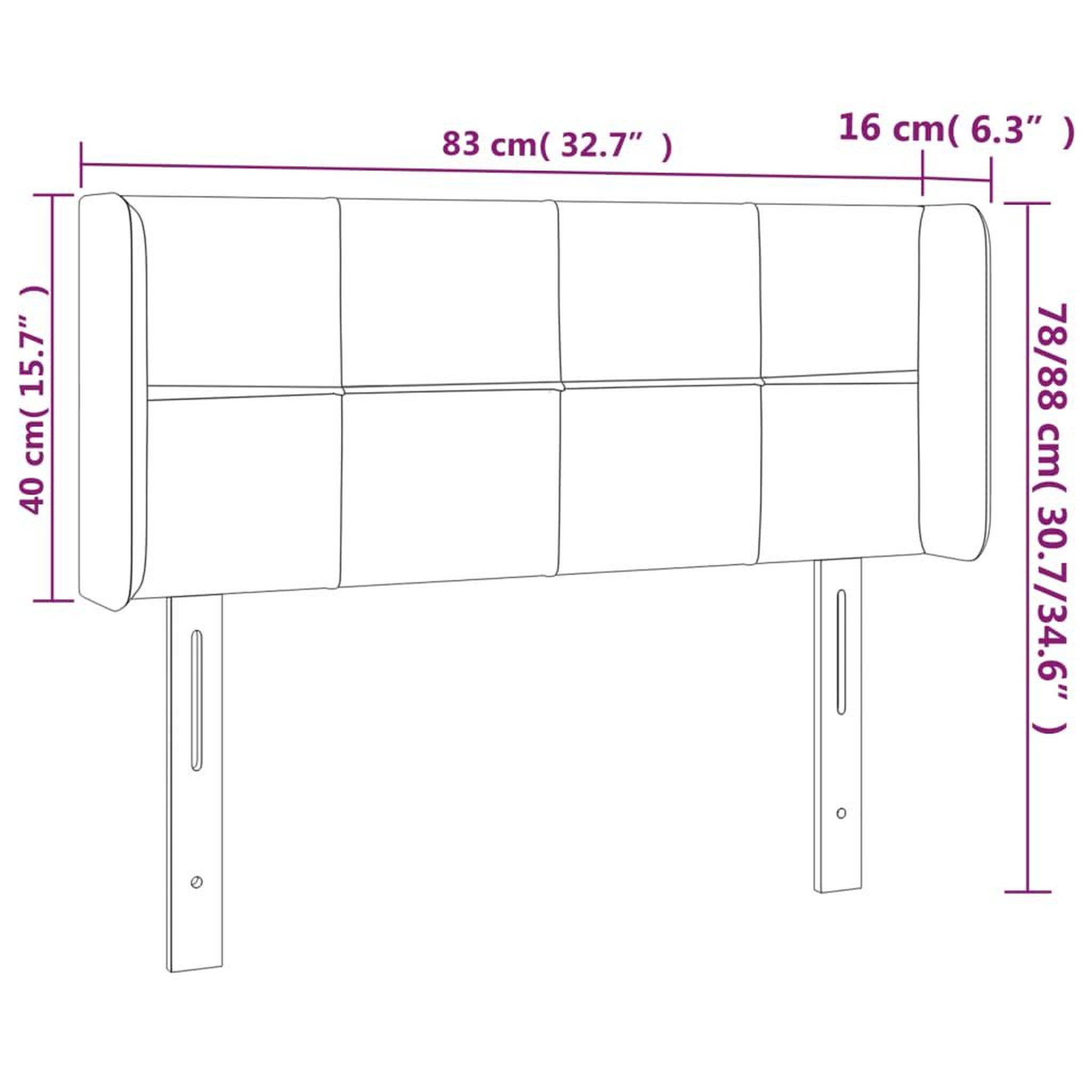 Voir la diapositive 6 : VIDAXL Tete de lit avec oreilles Vert fonce 83x16x78/88 cm Velours