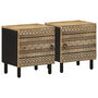 Voir la diapositive 1 : VIDAXL Tables de chevet 2 pcs noir bois de manguier massif brut