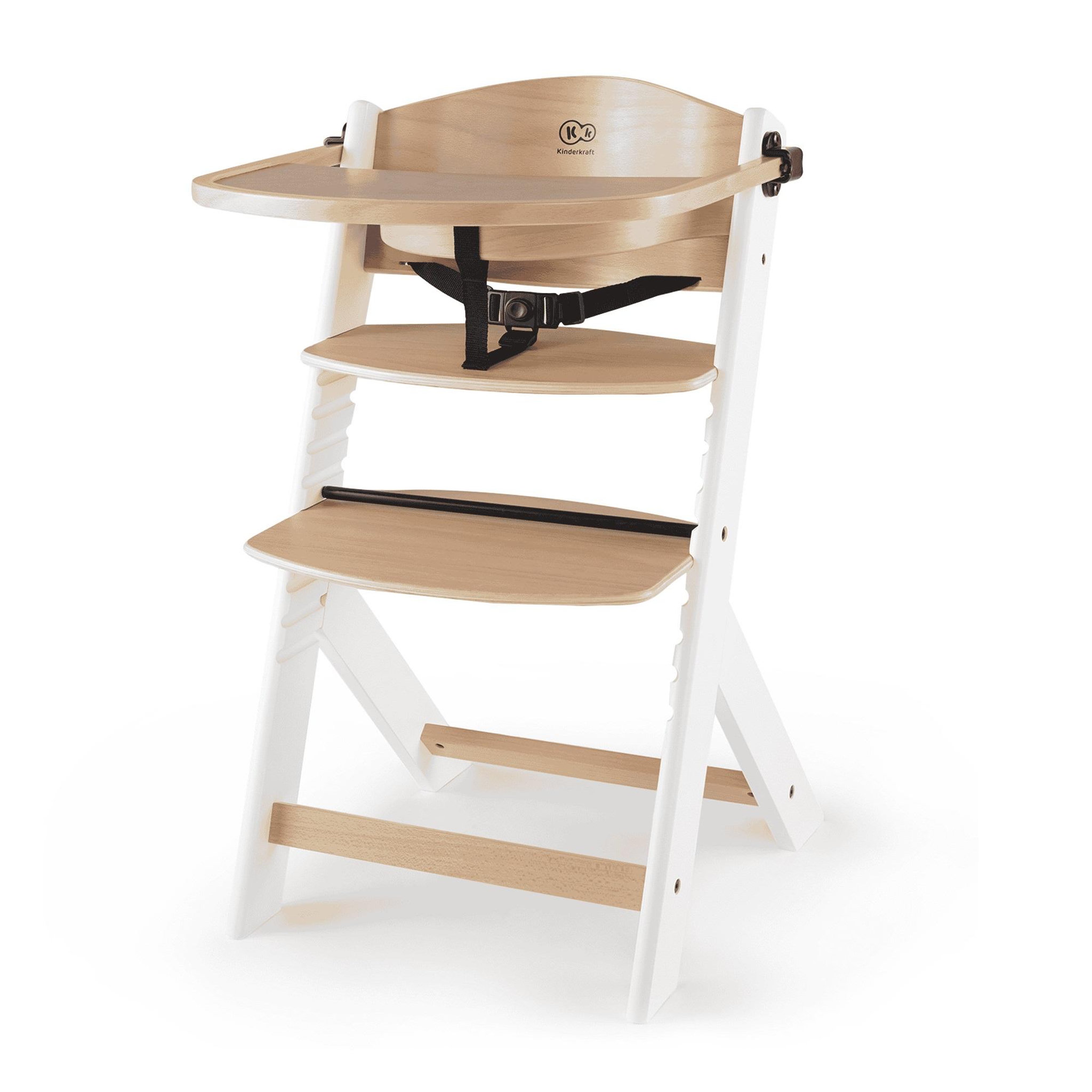 Voir la diapositive 1 : KINDERKRAFT Chaise haute bois 3 en 1 reglable avec harnais