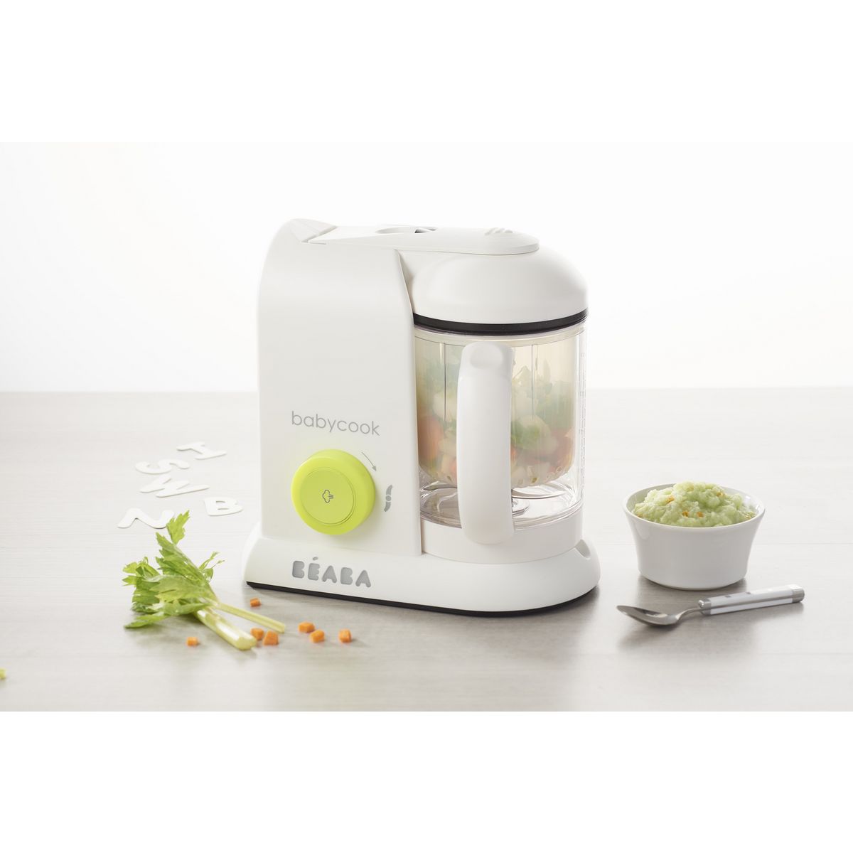 BEABA Cuiseur vapeur - mixeur pour bébé BabyCook® néon