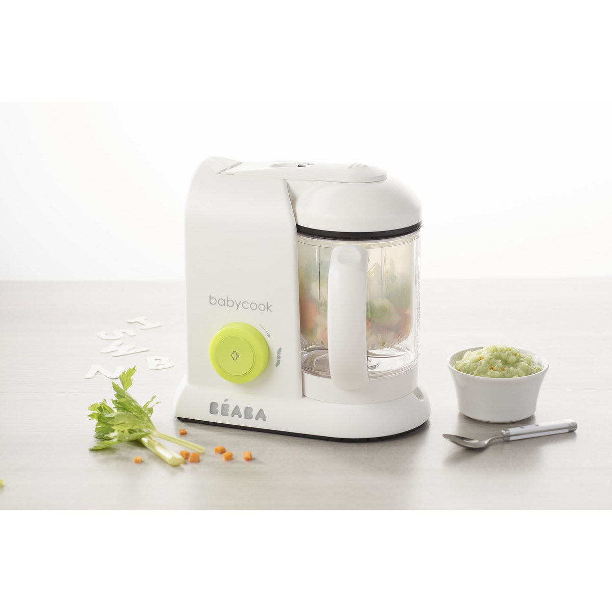 BEABA Cuiseur vapeur - mixeur pour bébé BabyCook® néon