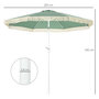 Voir la diapositive 3 : OUTSUNNY Parasol inclinable de jardin style bohème à franges polyester haute densité vert