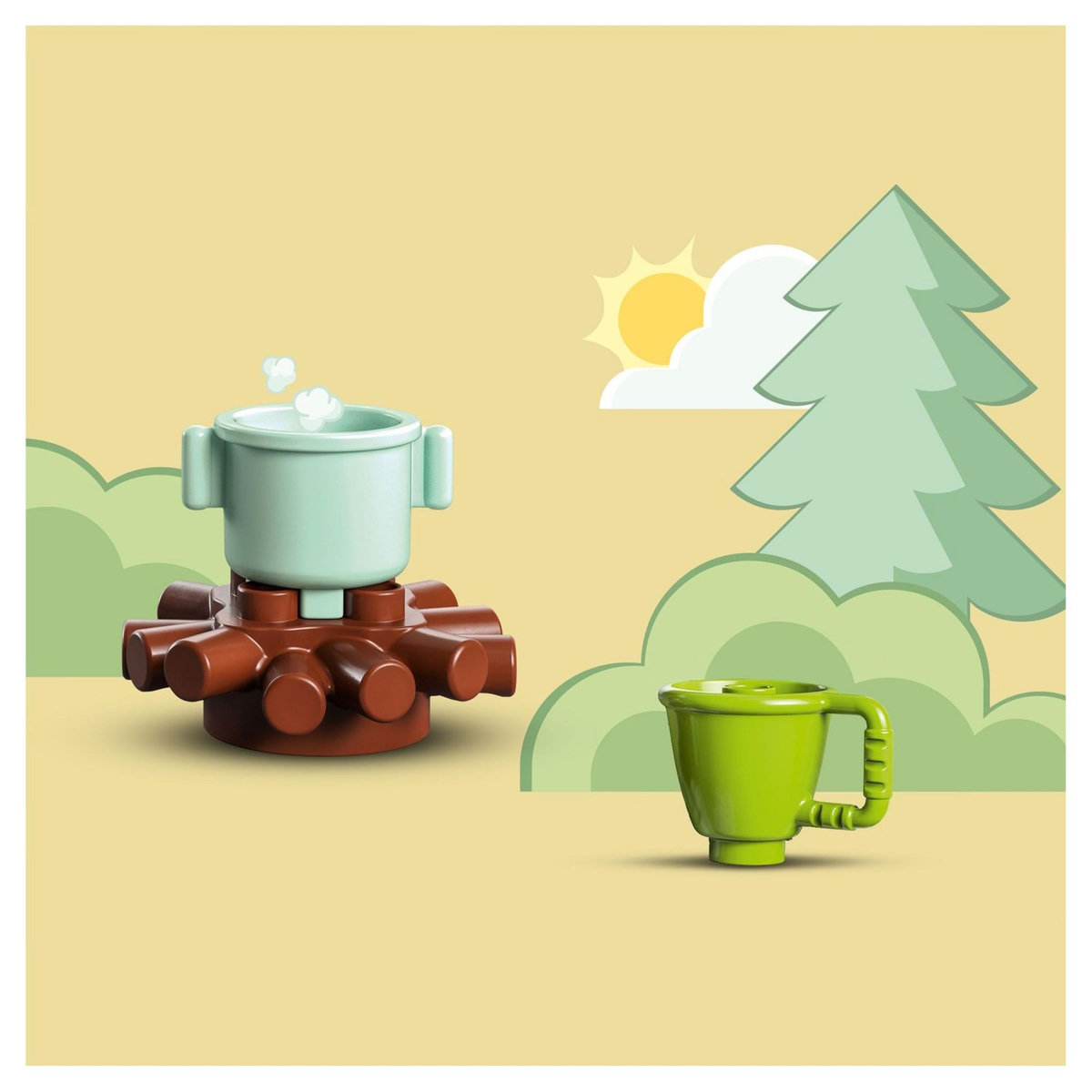 LEGO Duplo 10986 La maison familiale sur roues, Jouet Éducatif, avec Voiture, Briques