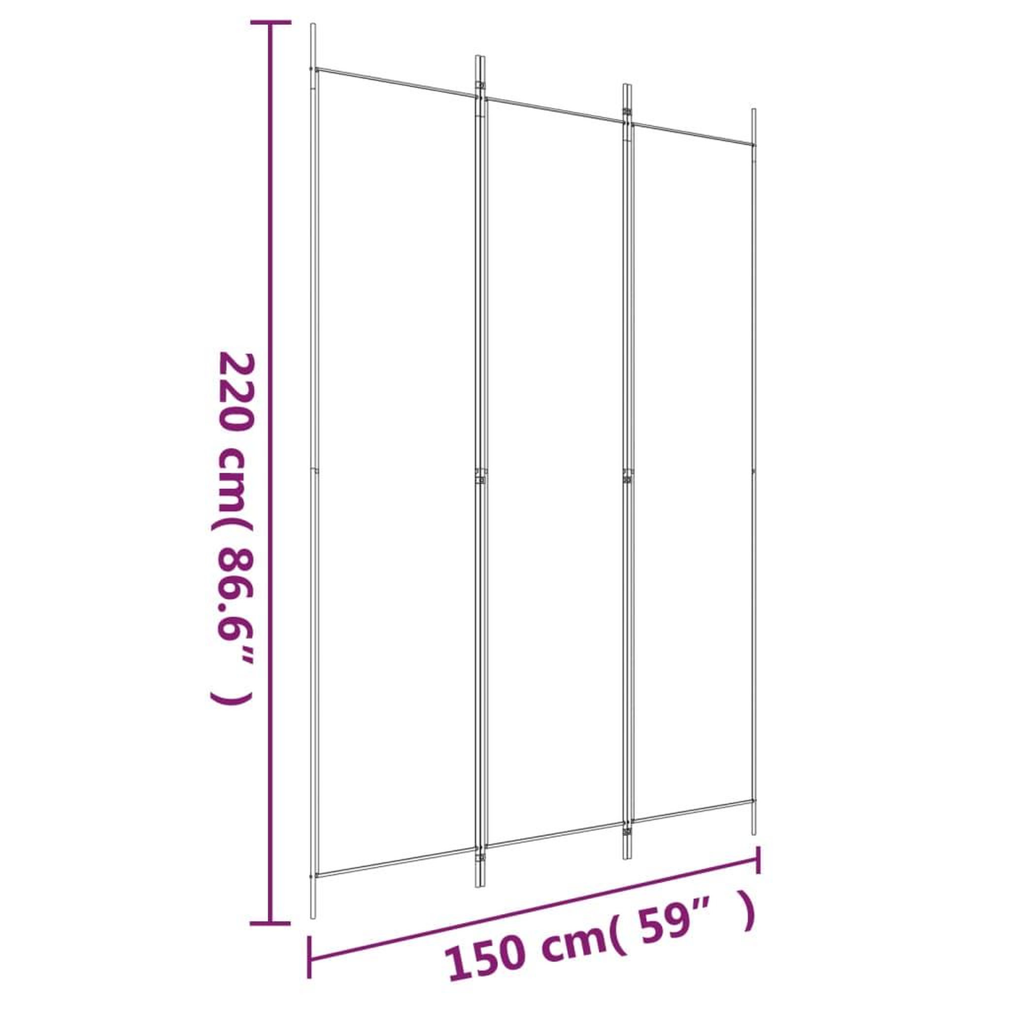 Voir la diapositive 6 : VIDAXL Cloison de separation 3 panneaux Anthracite 150x220 cm Tissu