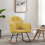 VIDAXL Chaise a bascule Jaune moutarde Velours