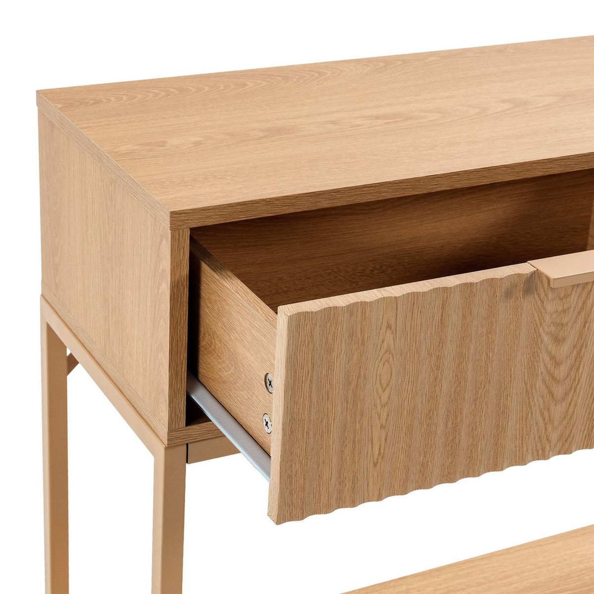 VS VENTA-STOCK Table console Lluvia 2 tiroirs effet Chêne