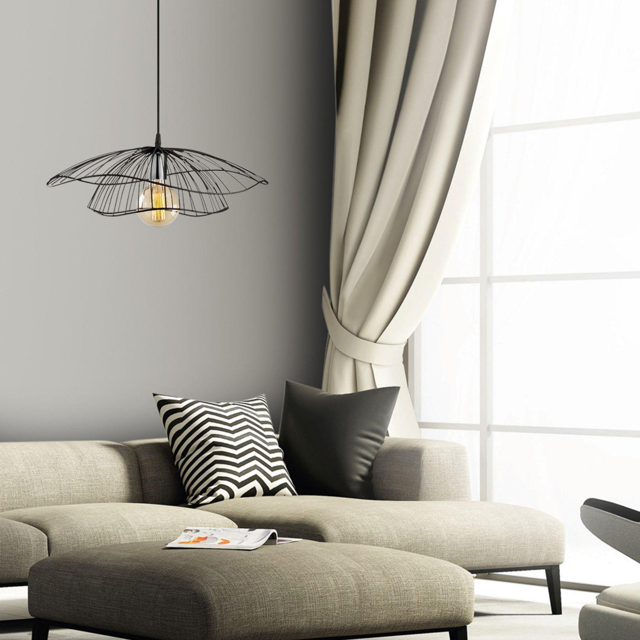 Voir la diapositive 5 : TOILINUX Suspension d'intérieur design double alvéoles - Diam. 50 cm - Noir