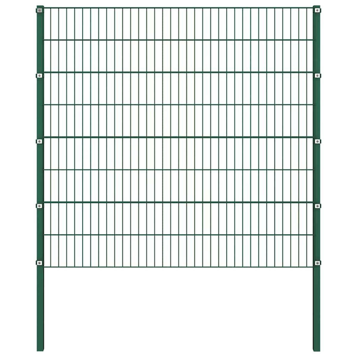 VIDAXL Panneau de cloture avec poteaux en fer 176,5 x 160 cm Vert