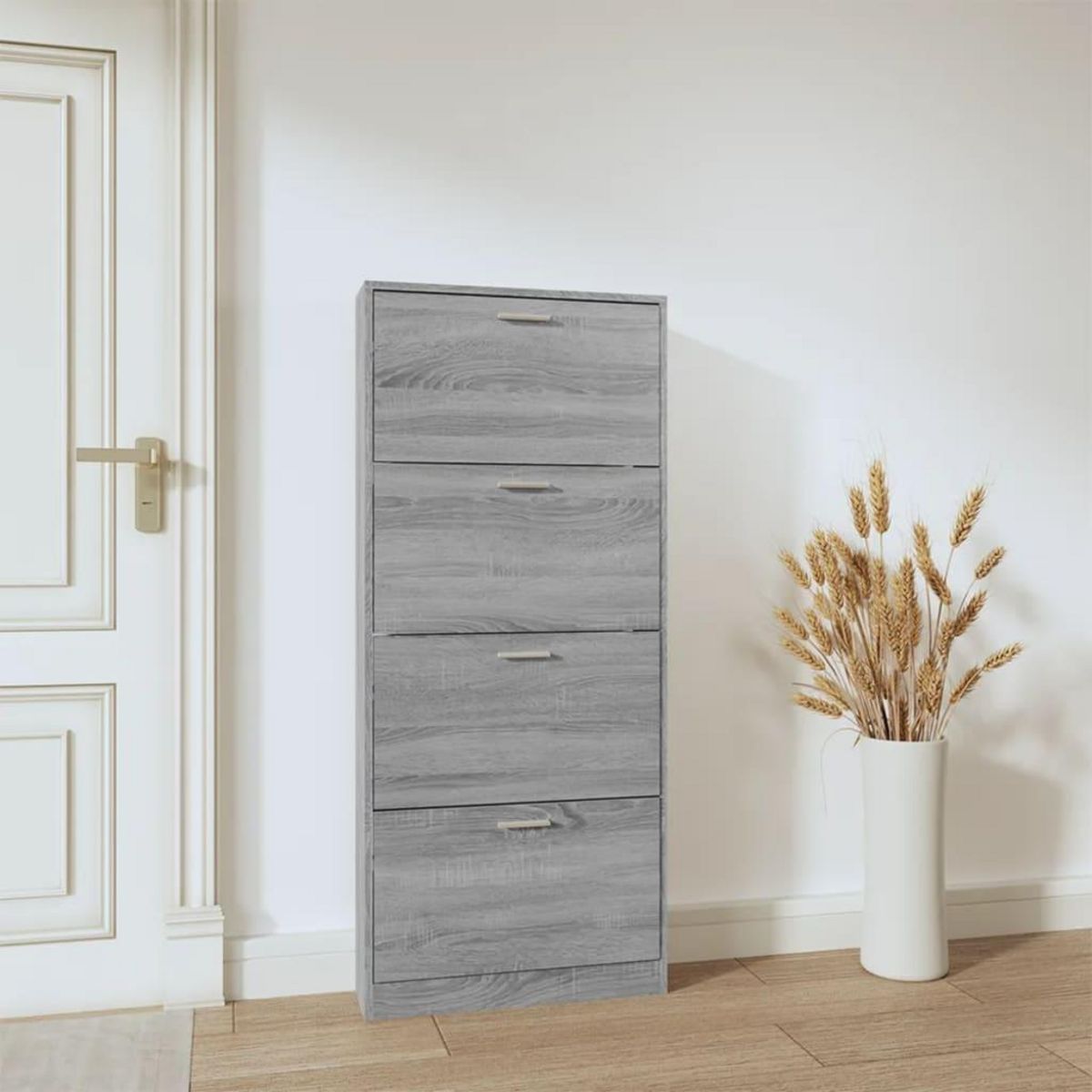 VIDAXL Armoire a chaussures Sonoma gris 59x17x150 cm Bois d'ingenierie
