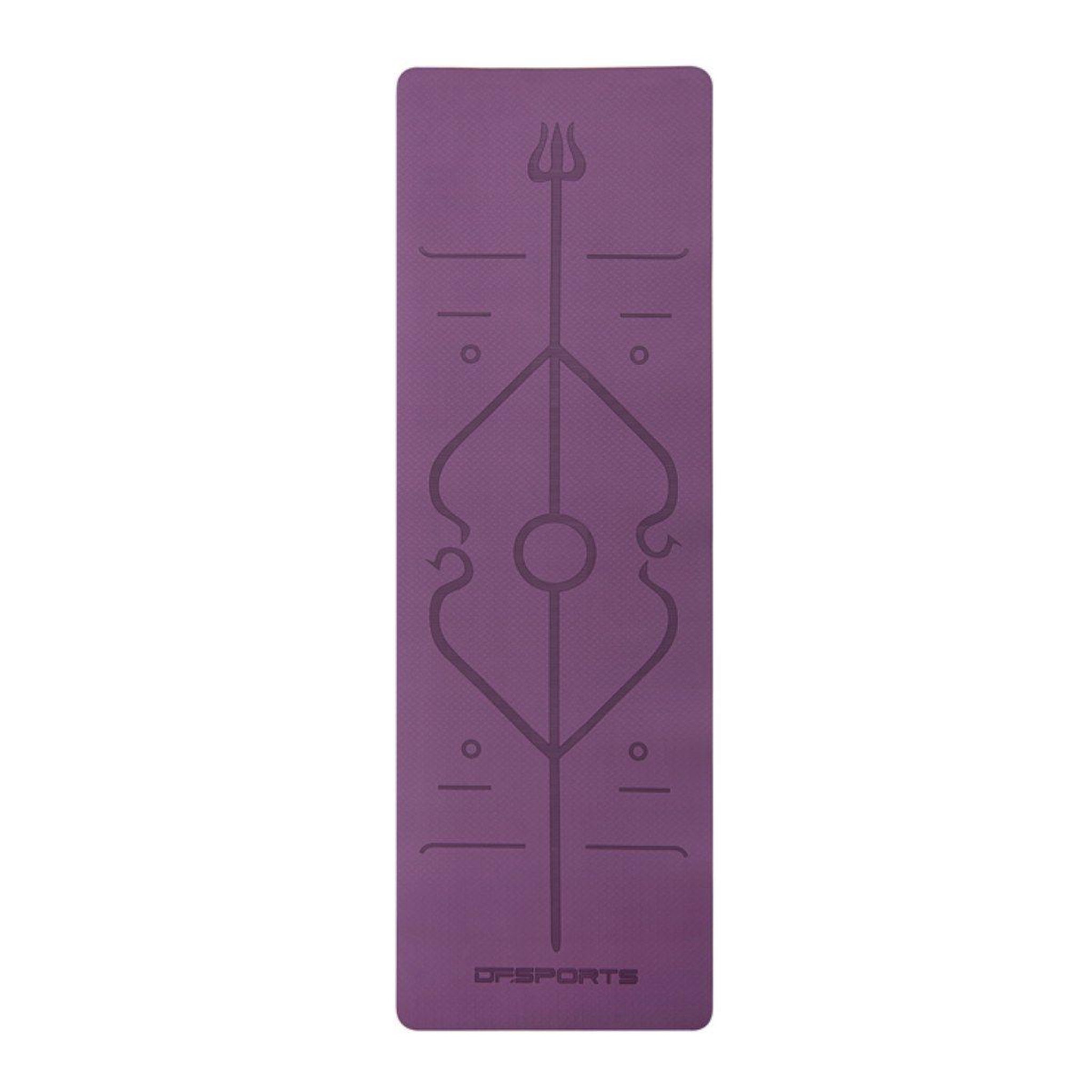 Voir la diapositive 2 : DE FAUGERES Tapis de Yoga Antidérapant  Zenitude  61x183cm Violet