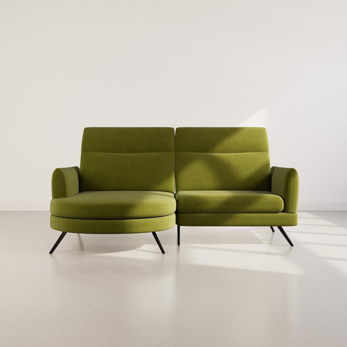 LISA DESIGN Terry - canapé d'angle gauche 4 places avec têtières réglables en tissu texturé