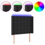 Voir la diapositive 2 : VIDAXL Tete de lit a LED Noir 93x16x118/128 cm Similicuir