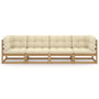 Voir la diapositive 3 : VIDAXL Canape 4 places de jardin avec coussins Bois de pin massif