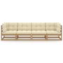 Voir la diapositive 3 : VIDAXL Canape 4 places de jardin avec coussins Bois de pin massif