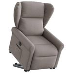 VIDAXL Fauteuil inclinable electrique taupe tissu