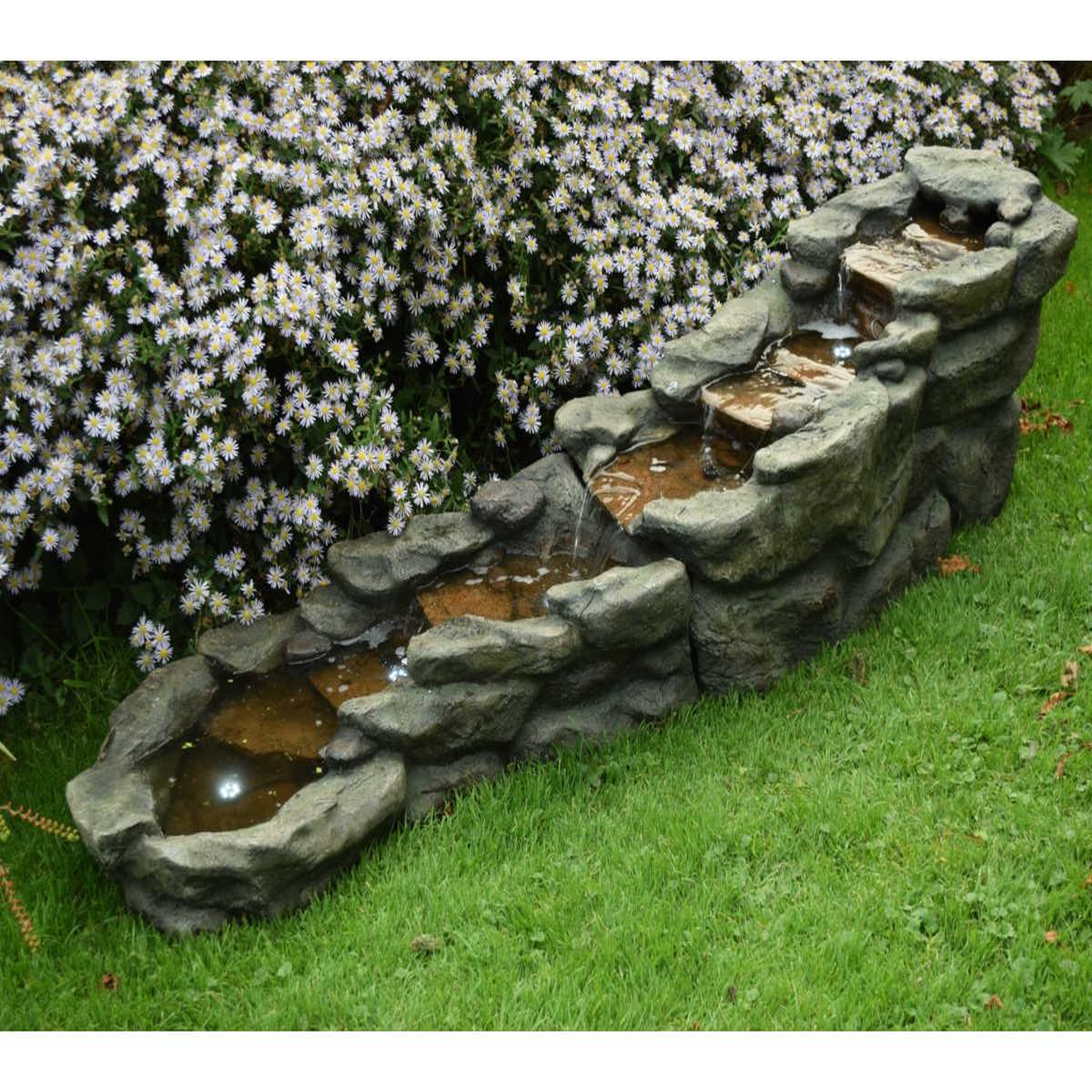 Voir la diapositive 5 : Ubbink Fontaine de jardin Brembo allongée rochers et pierres, avec éclairage LED - Ubbink