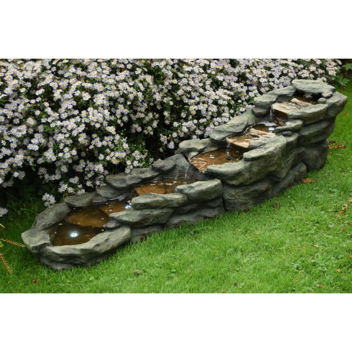 Ubbink Fontaine de jardin Brembo allongée rochers et pierres, avec éclairage LED - Ubbink