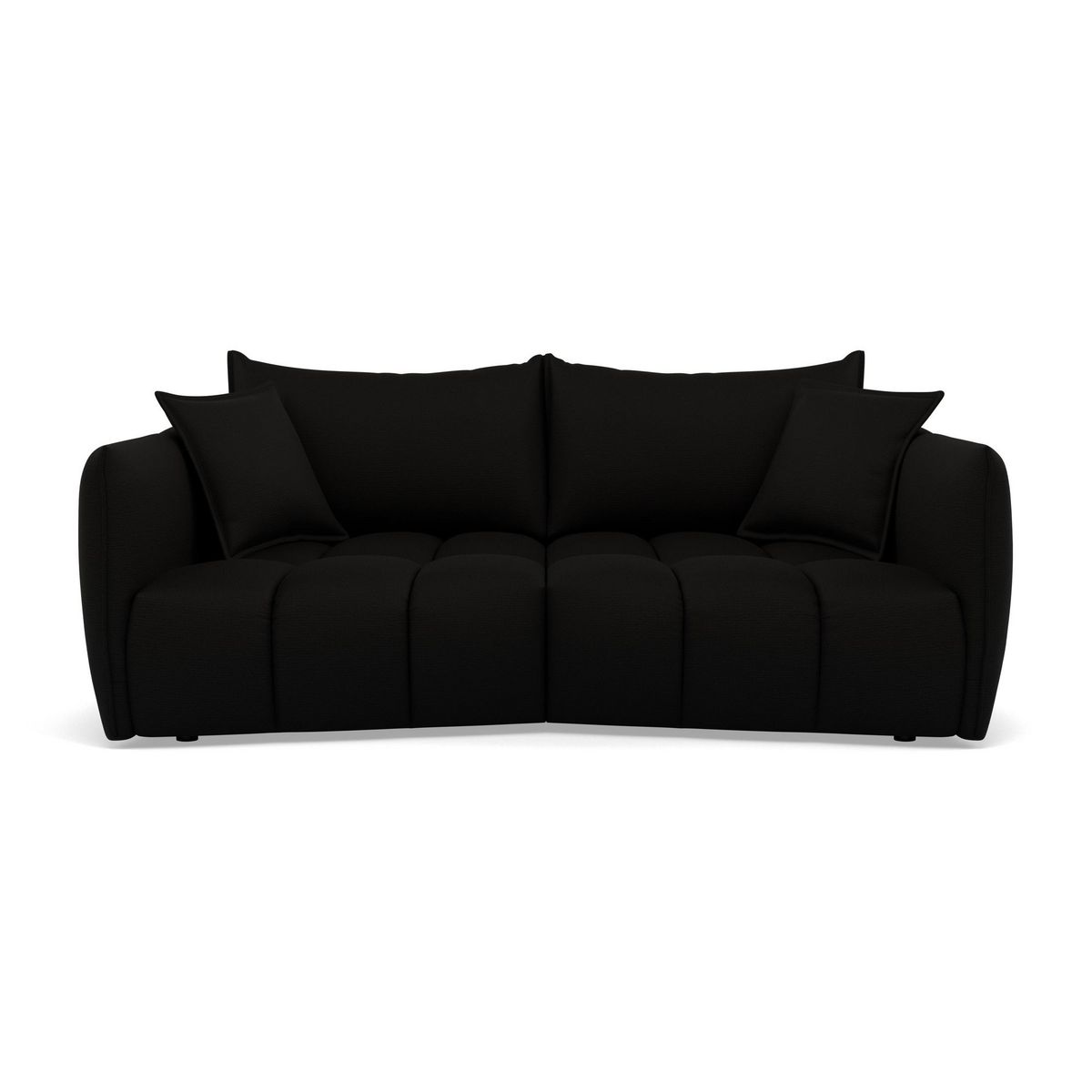 LISA DESIGN Cassiopee - canapé droit 3 places assise profonde en tissu texturé