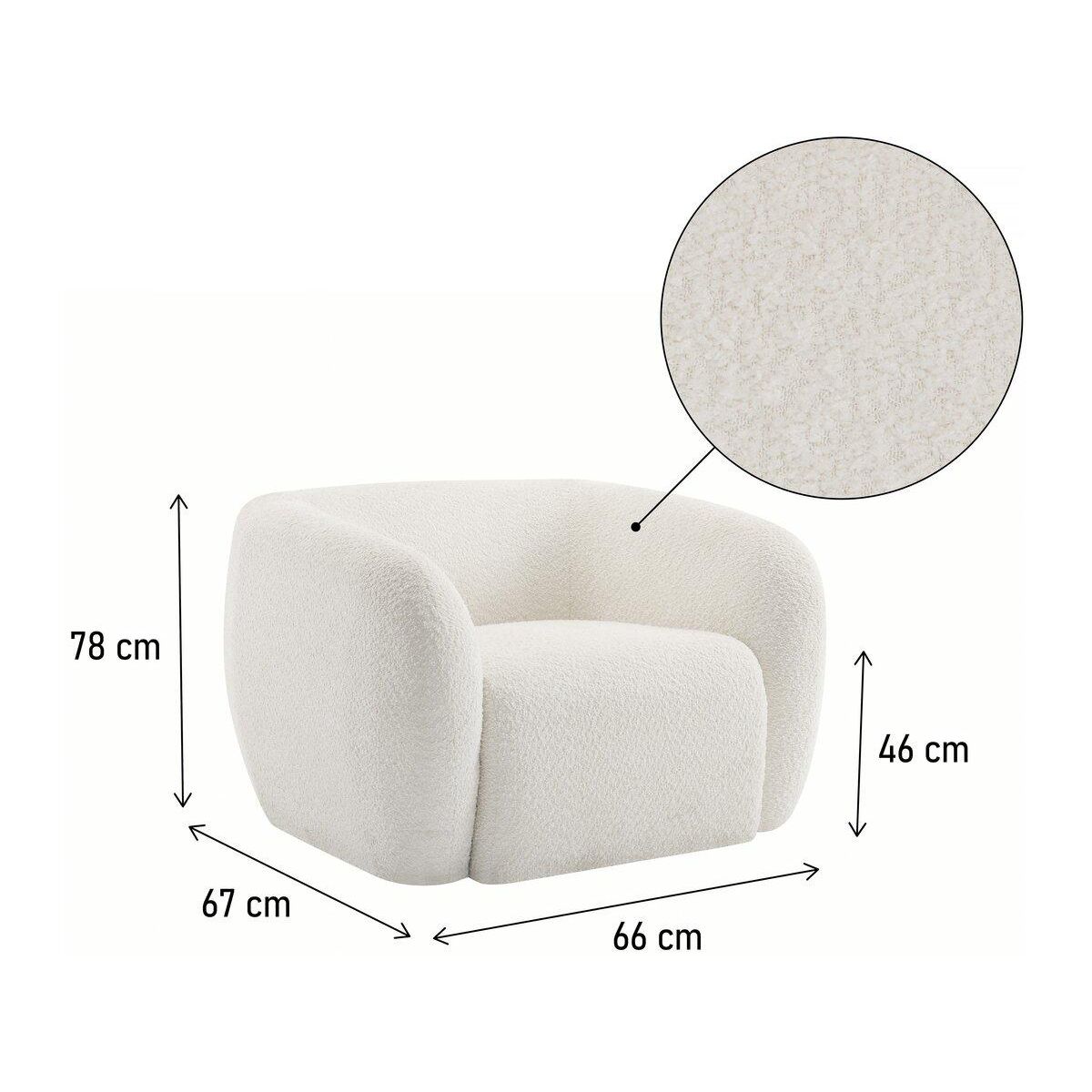 Habitat et Jardin Fauteuil tissu bouclette  Washington  - Blanc