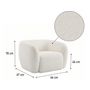 Voir la diapositive 3 : Habitat et Jardin Fauteuil tissu bouclette  Washington  - Blanc