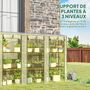 Voir la diapositive 5 : OUTSUNNY Serre de jardin balcon avec étagères métalliques 3 niveaux 3 portes acier noir PVC transparent