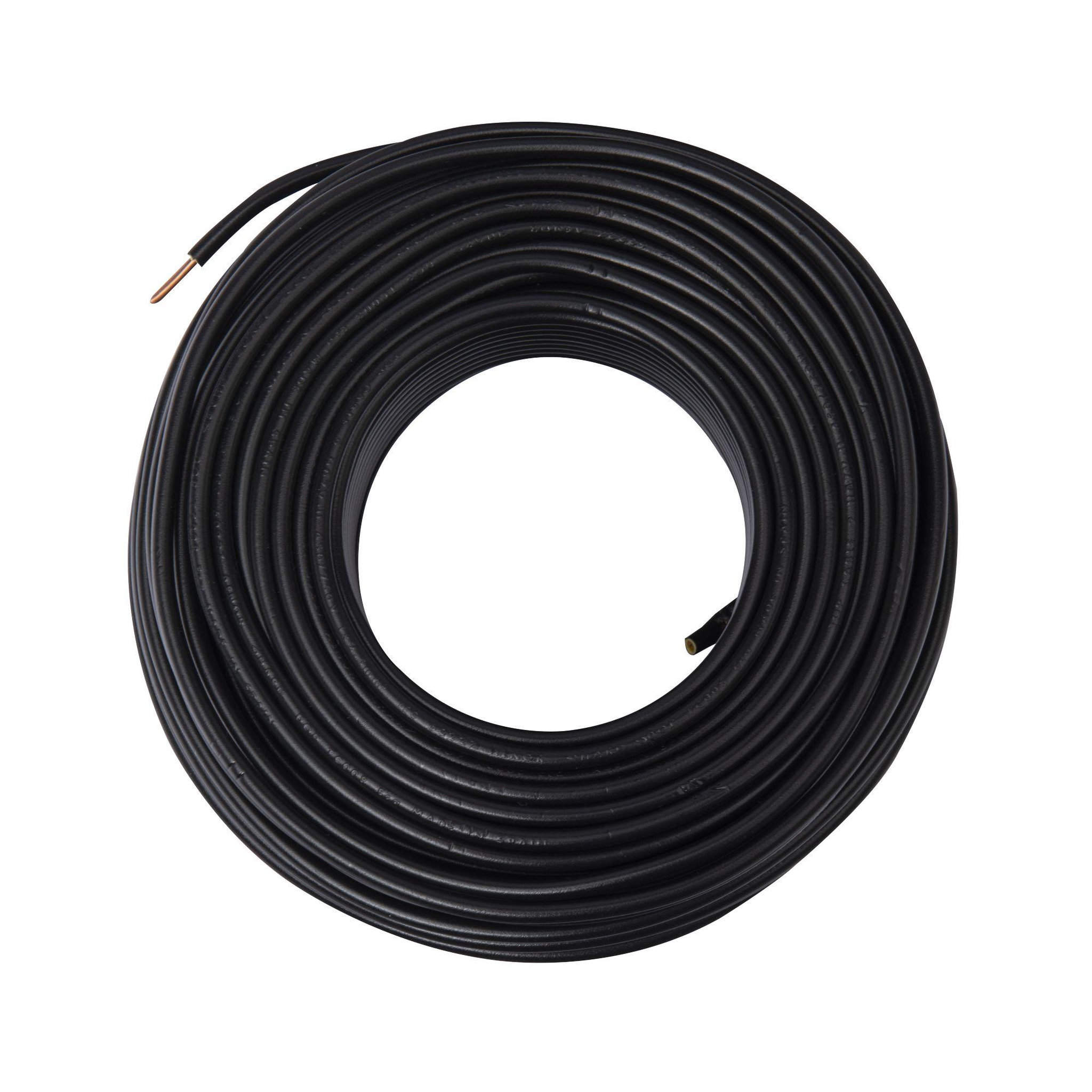 Voir la diapositive 3 : ZENITECH Câble électrique HO7V-U 2,5mm2 Noir - 25m
