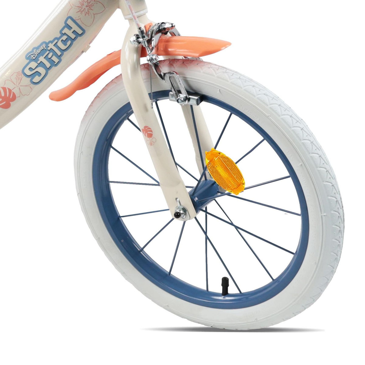 DISNEY Vélo enfant 16'' STITCH / DISNEY (Taille de l'enfant 100 cm à 125 cm) équipé de 2 freins, panier, porte poupée et stabilisateurs