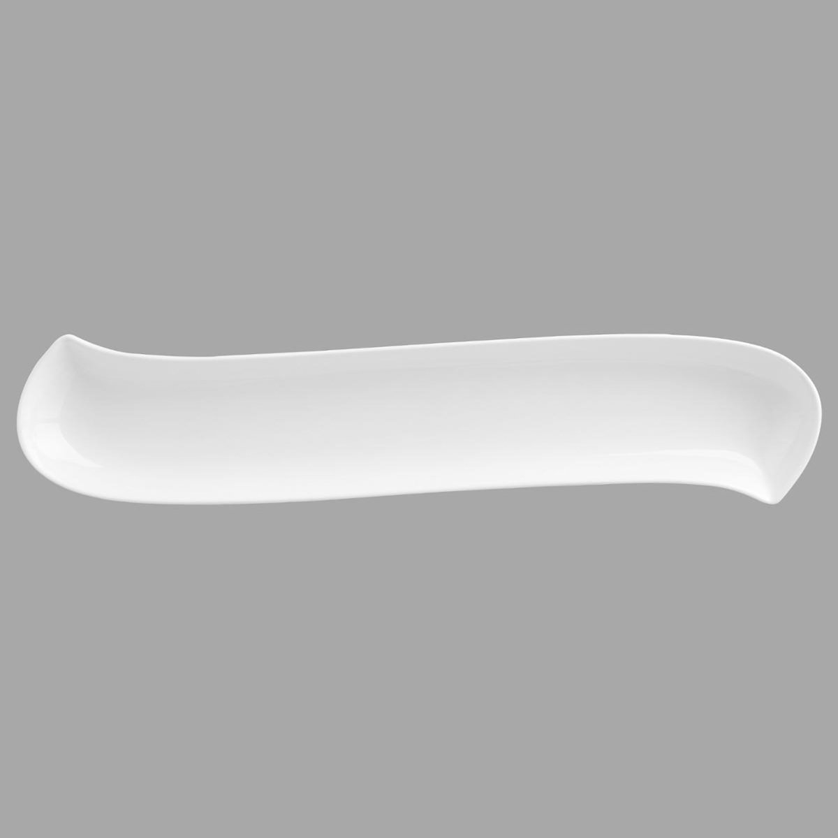 SECRET DE GOURMET Lot de 6 Plats Rectangulaires  Vague  37cm Blanc