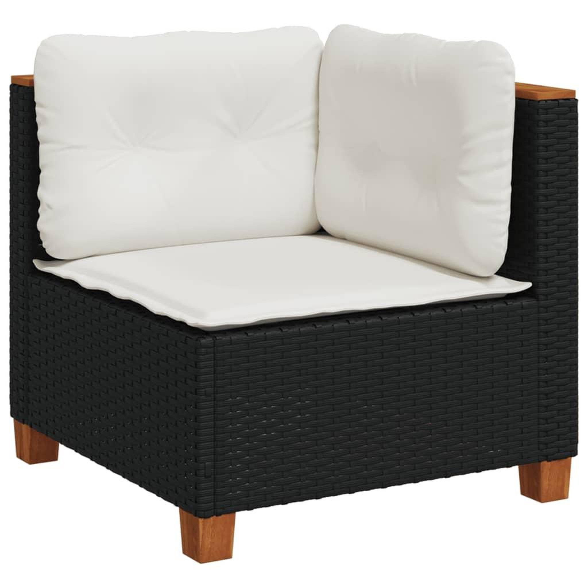 Voir la diapositive 3 : VIDAXL Salon de jardin 9 pcs avec coussins noir resine tressee