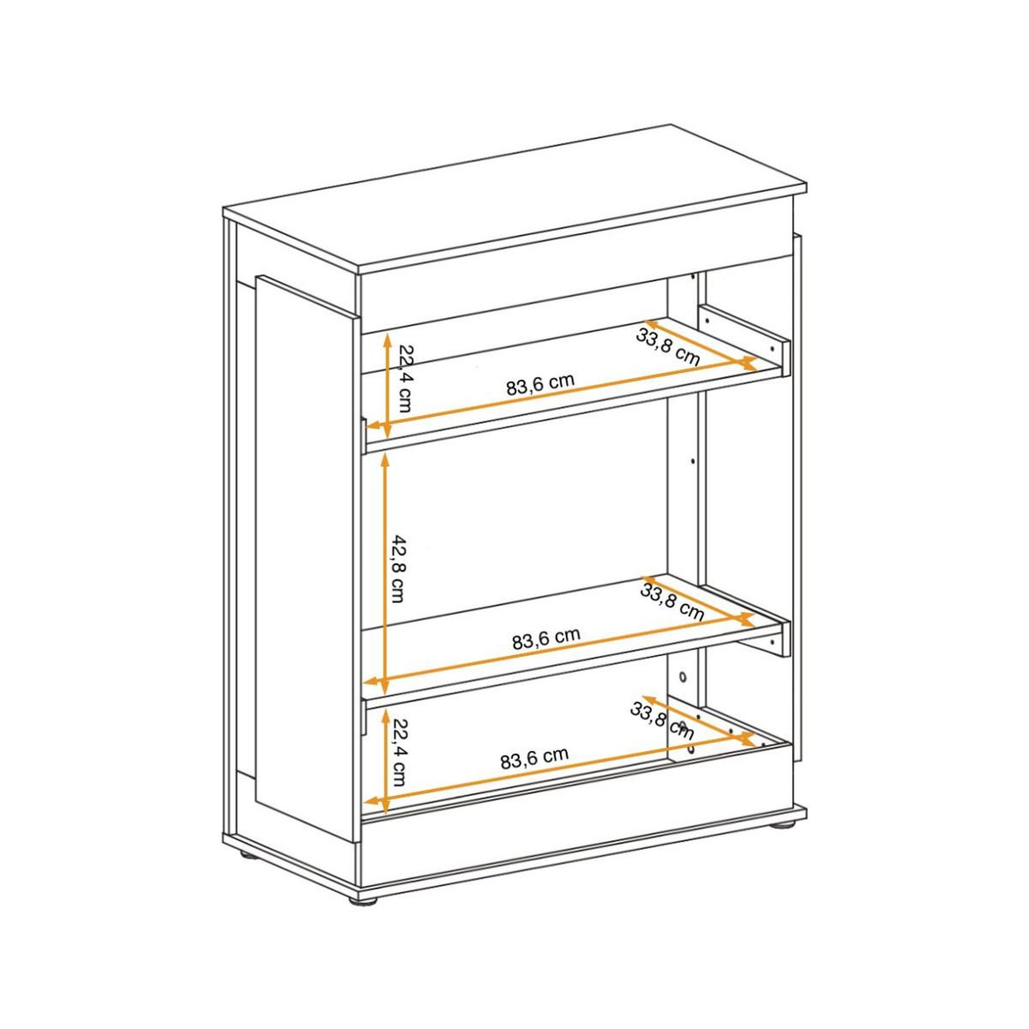 Voir la diapositive 4 : Paris Prix Vitrine led 2 portes  berlin  111cm gris & naturel