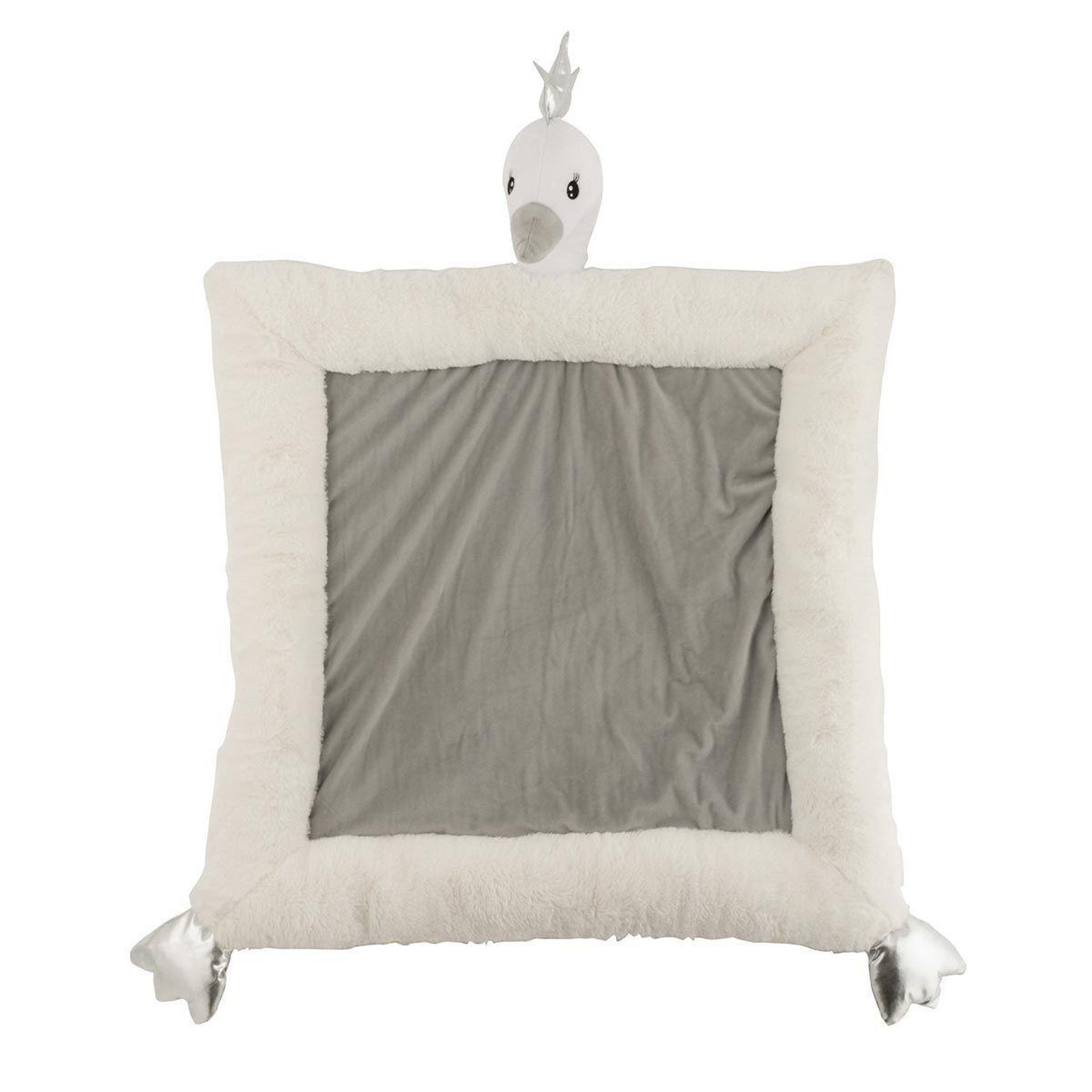 Voir la diapositive 1 : J-LINE Tapis de Jeux Enfant  Cygne Peluche  105cm Blanc