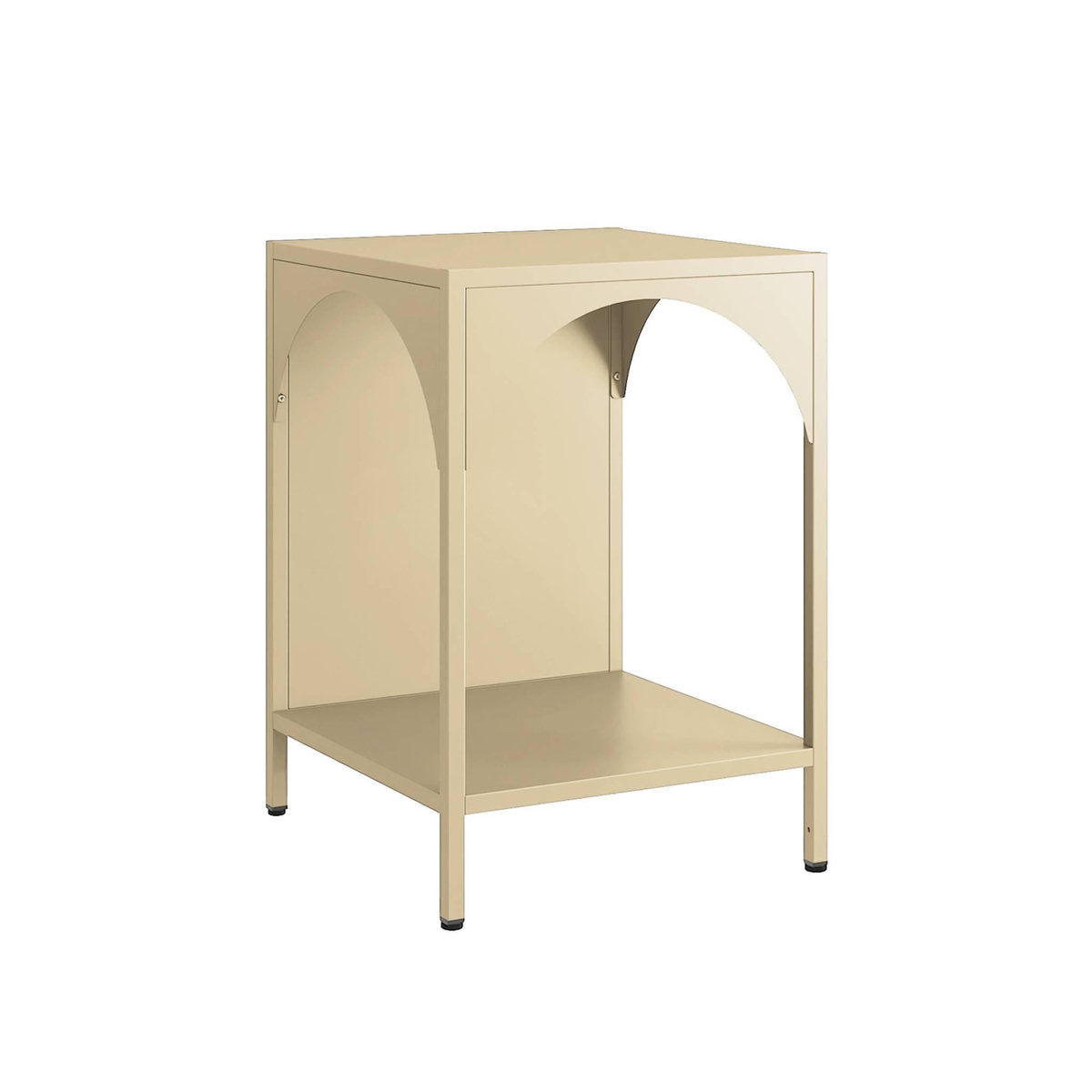 SWEEEK Lot de 2 tables de chevet. tables d'appoint en acier style industriel. beige. L 35 x l 35 x H 52cm
