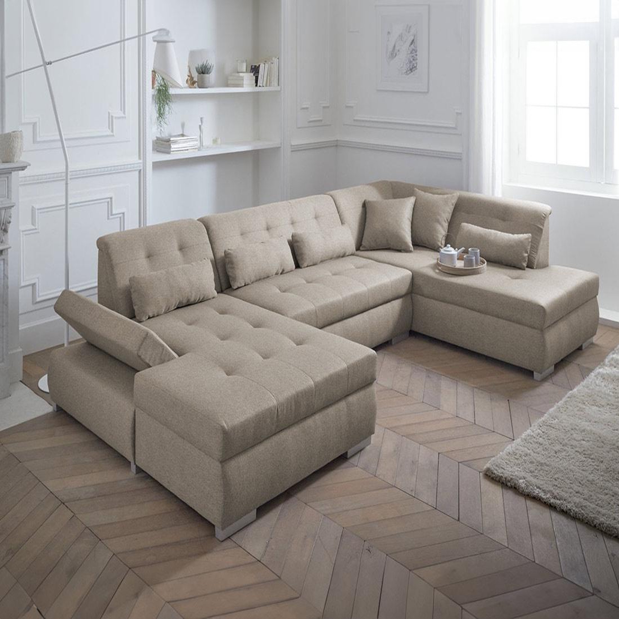 Voir la diapositive 2 : LISA DESIGN Vermont - canapé panoramique d'angle droit - 7 places - xxl