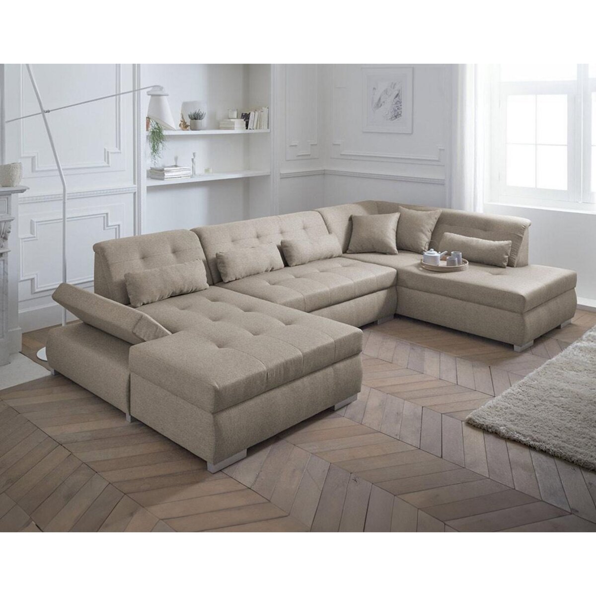 LISA DESIGN Vermont - canapé panoramique d'angle droit - 7 places - xxl