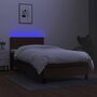 Voir la diapositive 4 : VIDAXL Sommier a lattes de lit et matelas et LED Marron fonce 80x200cm