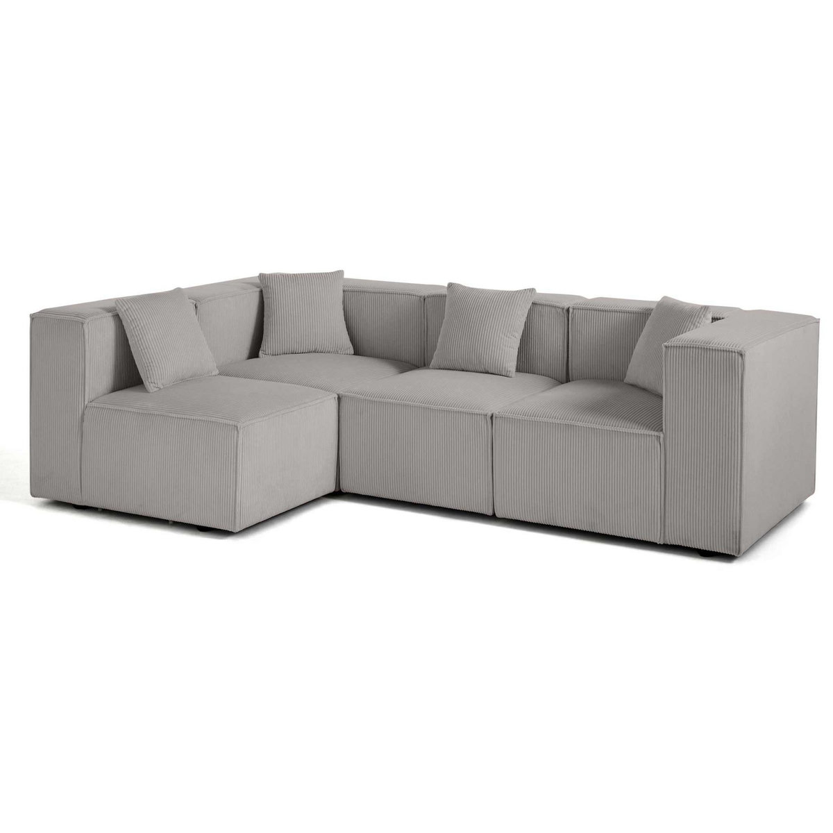 LISA DESIGN Arty - canapé modulable d'angle gauche 4 places - en velours côtelé