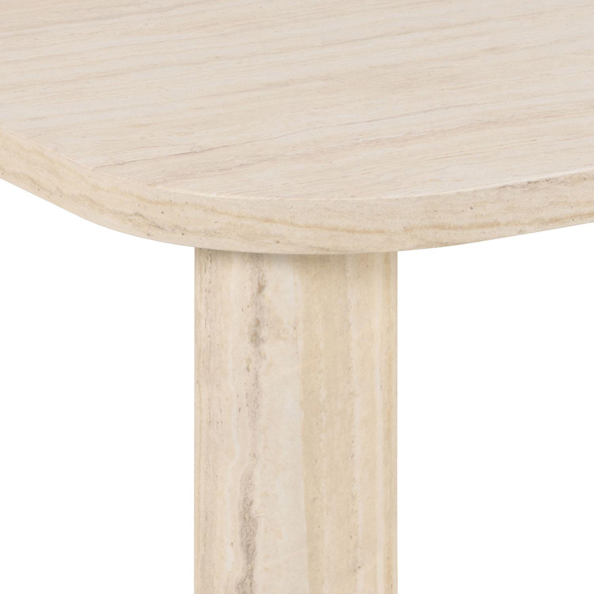 Voir la diapositive 5 : TOILINUX Table basse rectangulaire effet travertin göran - beige