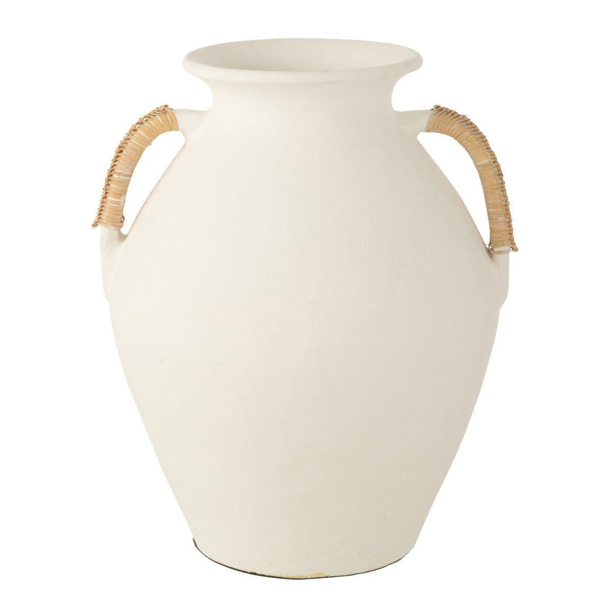 J-LINE Vase design  léo  43cm blanc & naturel