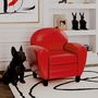 Voir la diapositive 2 : Rendez vous déco Fauteuil noir en croute de cuir enduite - Club